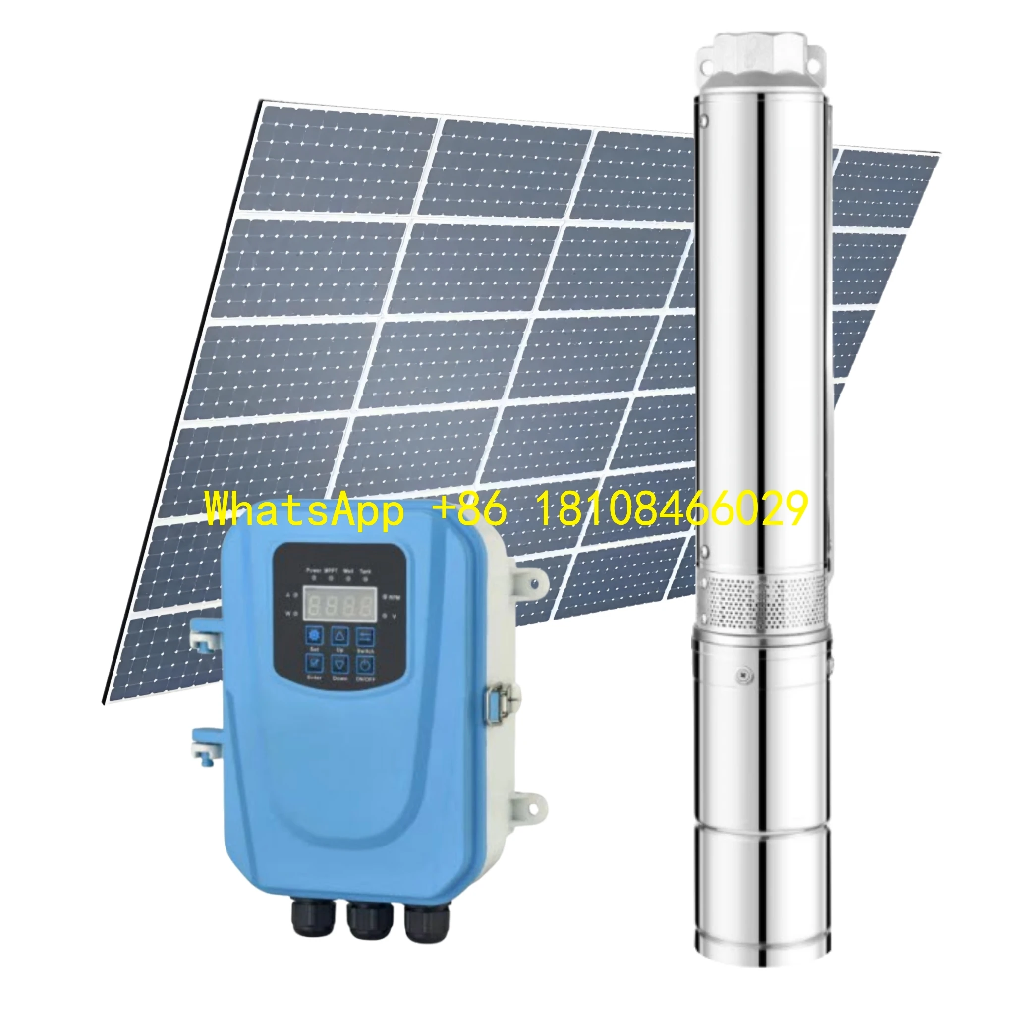 

High Pressure 4inch 9m³/h 96m Head Submersible Solar Water Pump Kit with Controller for Irrigation Agriculture