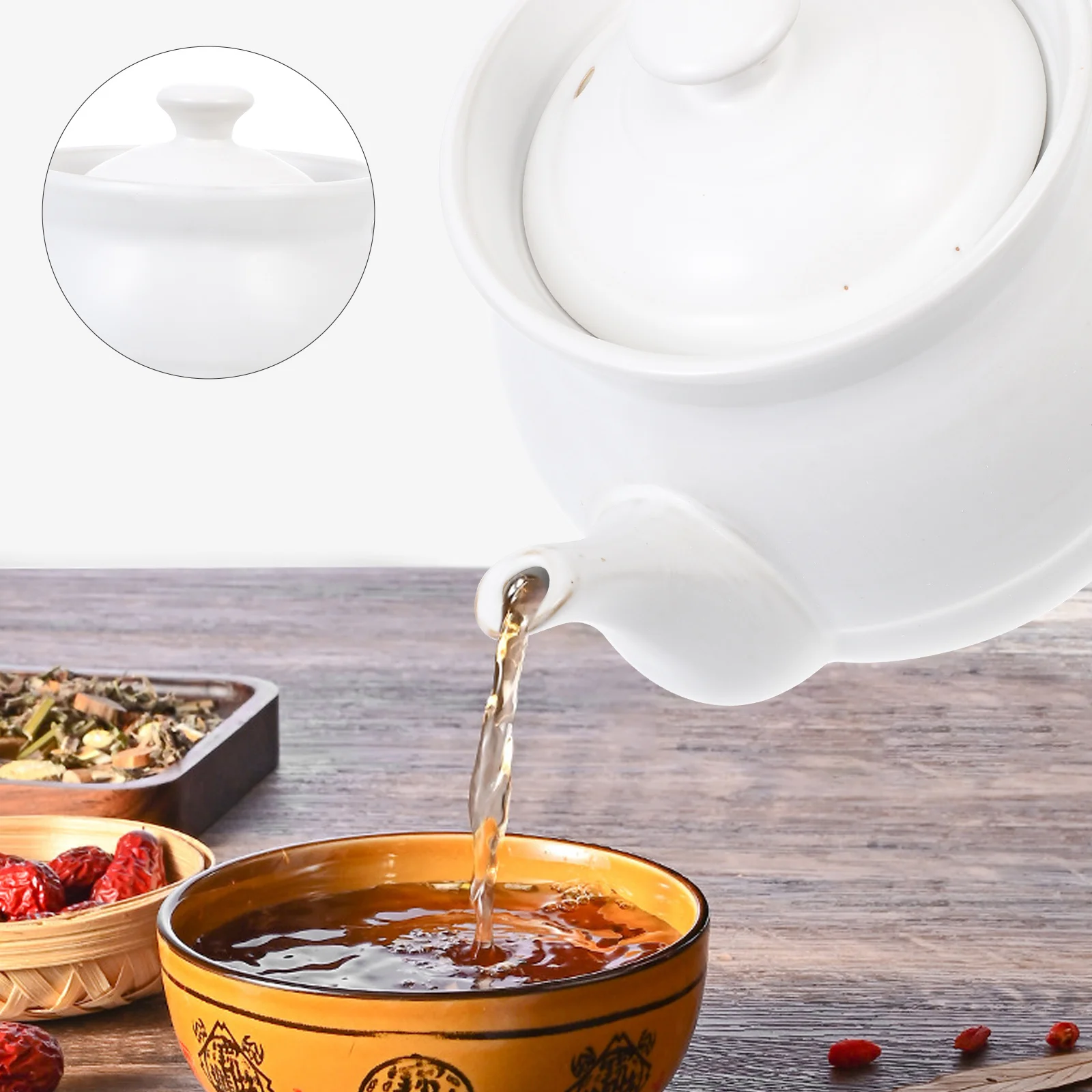 

Herb Decoction Pot Cooking Chinese Boiling Clay Herbal Medicine White for Herbs Soup Cooker