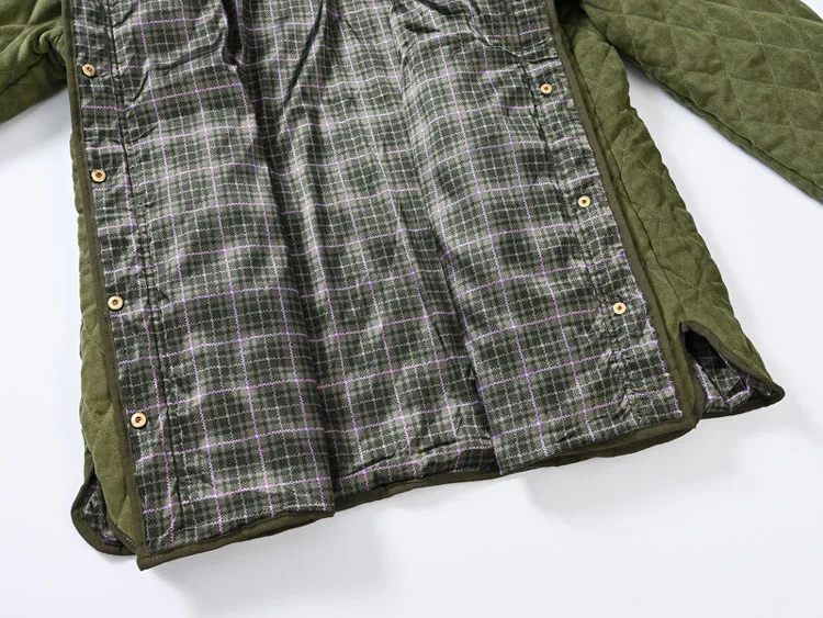   Wildleder-Diamant-Nähte, lässiger, dünner Baumwollmantel für Damen, extra große Größe, Pendler-SLE, langer Sve-Kragen