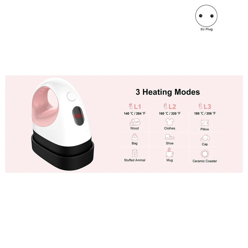 

N96R Mini Heat Press With Safety Insulated Base And Temperature Control For Crafts EU Plug