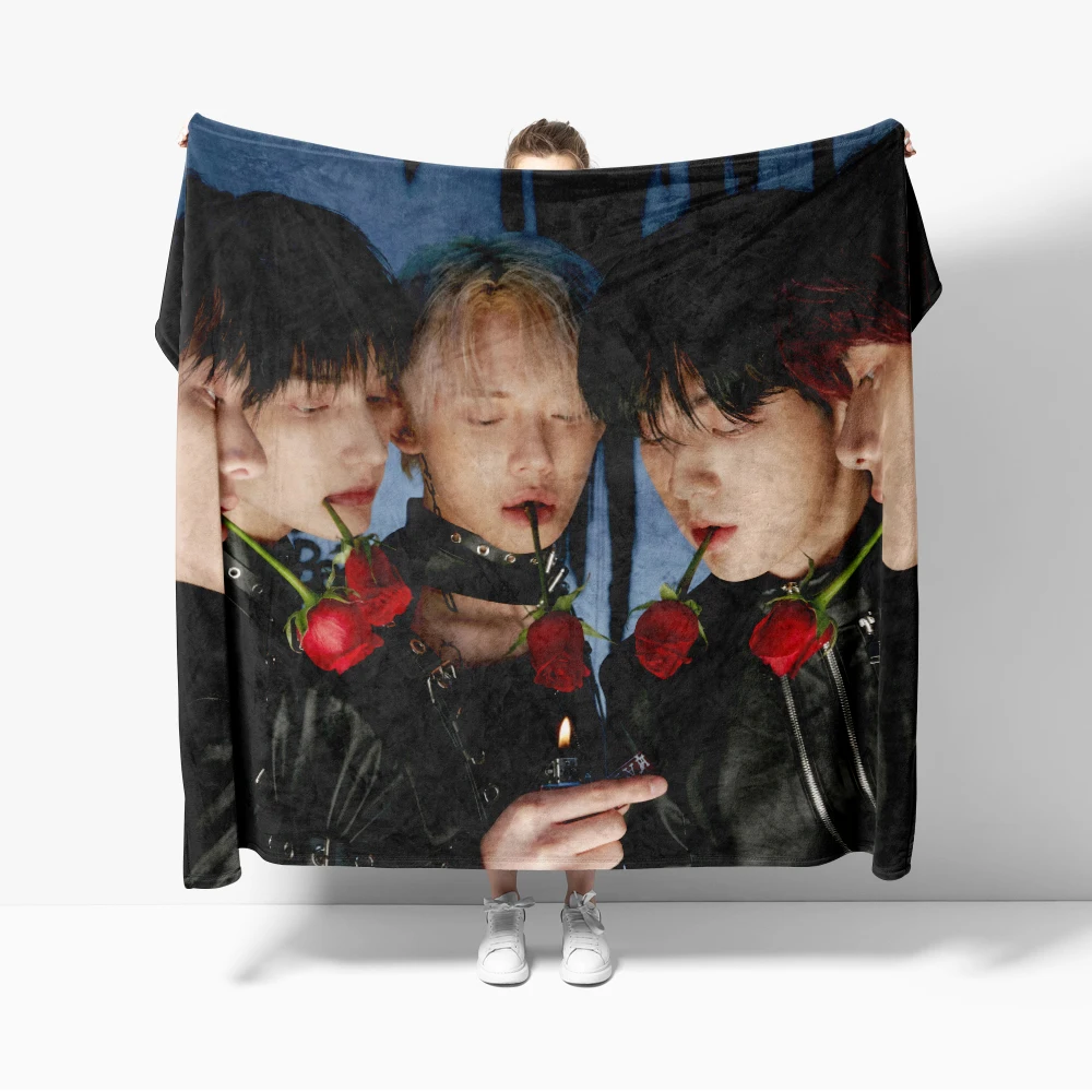 Kpop-TXT T-Tomorrow X T-Together Flannel Blanket for Sofa Decoration Fluffy Blanket King Throw Blankets and Throws Bed