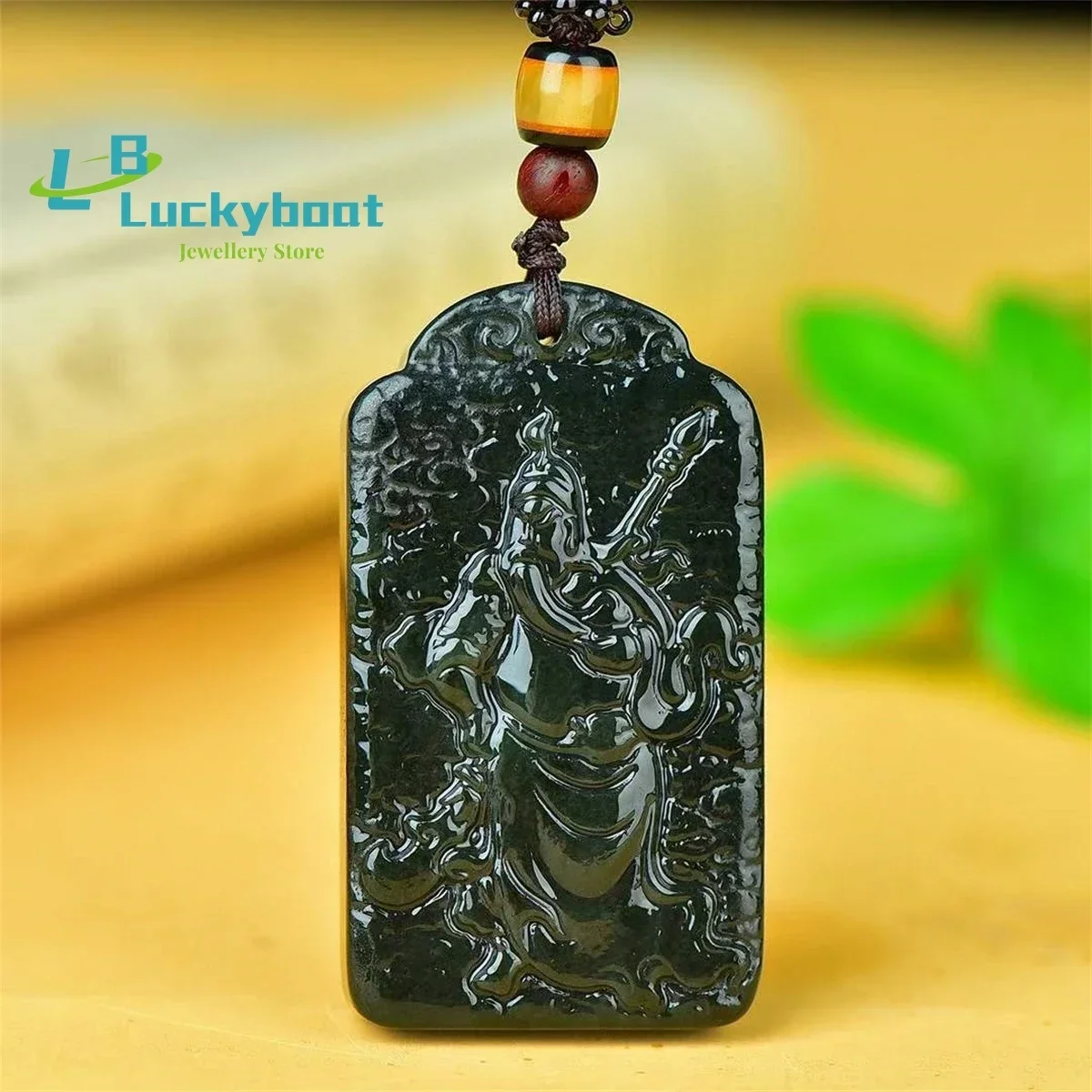 Natural Hotan Jade Guangong Loyalty Pendant Simple and Generous Personality Fashion Versatile for Men and Women