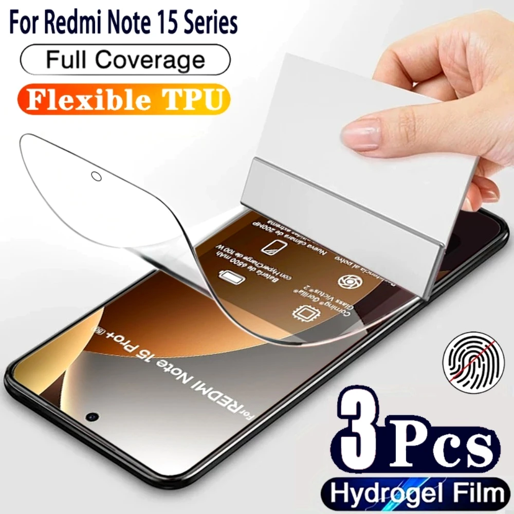 

3Pcs Ultra Clear Hydrogel Film for Redmi Note 15 14 13 Pro Plus 14S 12S 11S Screen Protector for Redmi 15 15C 14C 13C 12C 10A