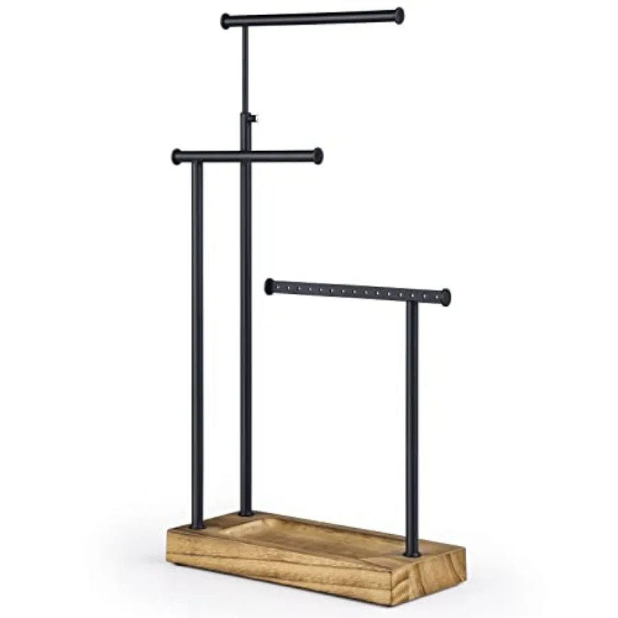 Jewelry Organizer Stand, Extra Tall Necklace Holder Jewelry Holder, Gift Idea Carbonized Black and Black