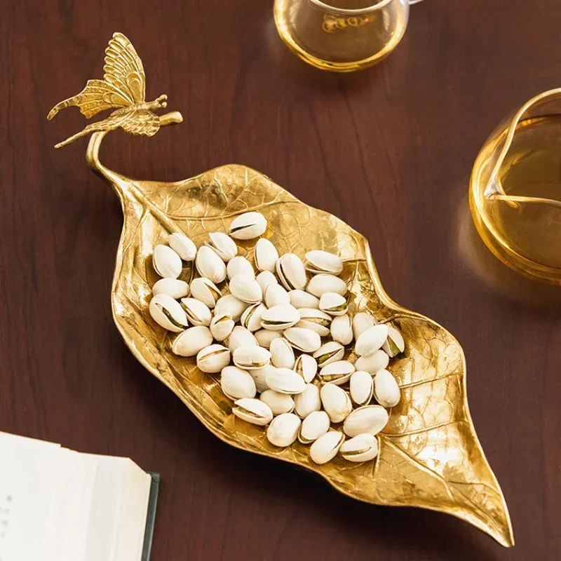 

Nordic Brass Storage Tray, Living Room Snacks, Dried Fruit Tray, Decorative Decorations, Light Luxury Bedroom Jewelry Storage