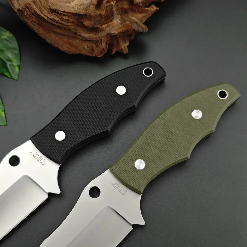 FB09 شفرة مثبتة Knfie G10 مقبض الفولاذ المقاوم للصدأ D2 شفرة حادة في الهواء الطلق المحمولة بقاء الصيد قطع سكين EDC أدوات