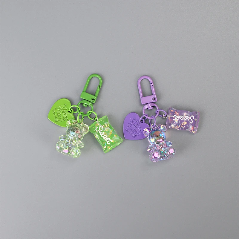 Colourful Love Candy Keychain Bear Candy Keychain Key Ring Bag Charms Car Earphone Box Key Accessories image 4