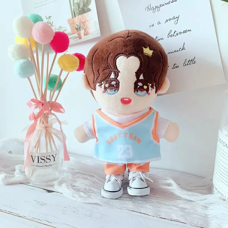 

20cm Cartoon Blue Basketball Clothes Plush Doll Accessories Kawaii Mini Idol Doll Clothes for Girls Gifts Anime Game Periphery