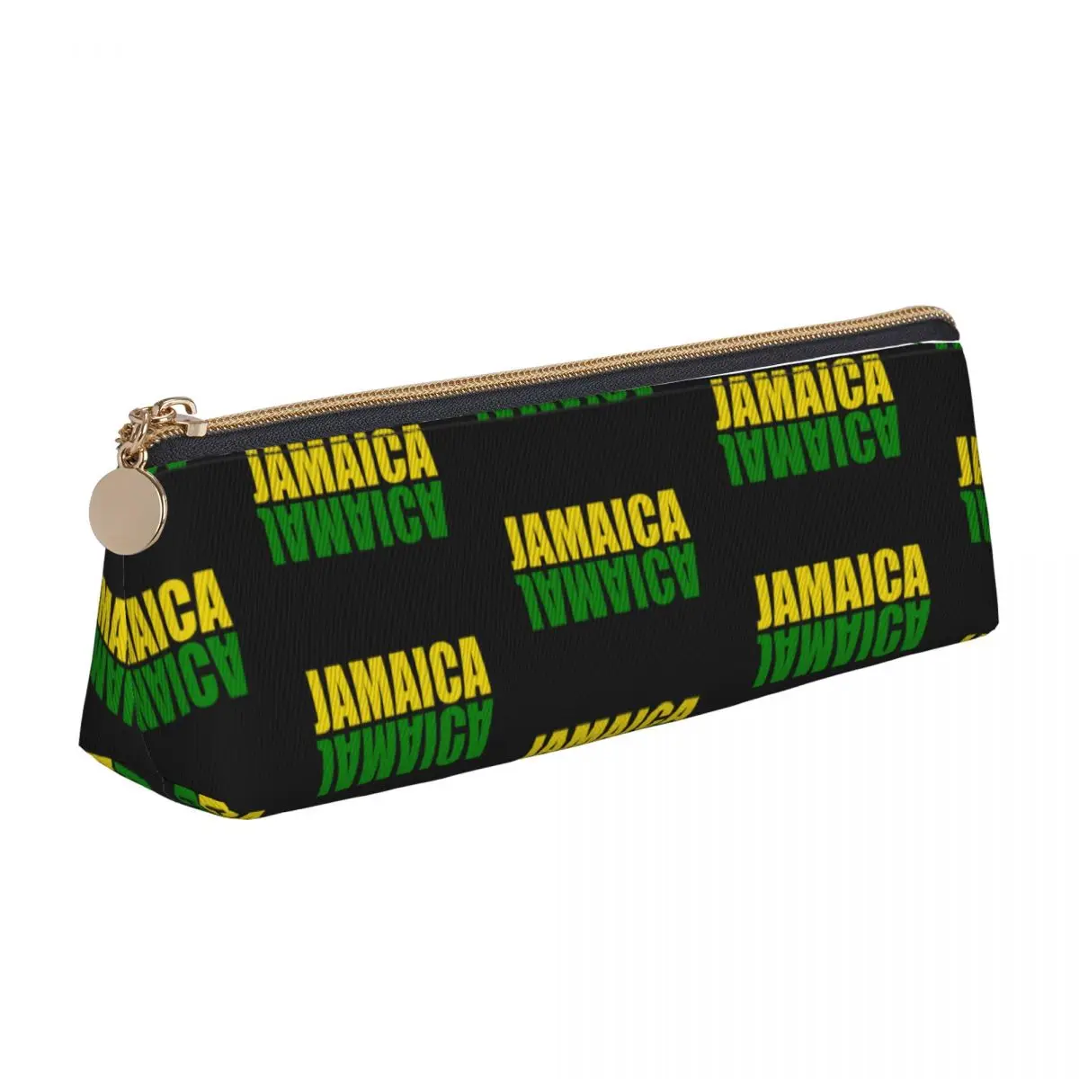 Jamaican Flag Pencil Case Funny Souvenir PU Leather Pen Box Boy Girl Fashion Big School Pencil Cases Stationery