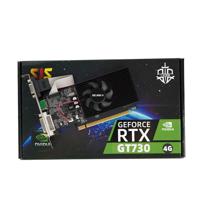 وحدة معالجة الرسومات SEJISHI GT730 4GB DDR3 مناسبة للميزانية - تشغيل فيديو عالي الوضوح، استهلاك منخفض للطاقة، عامل شكل صغير