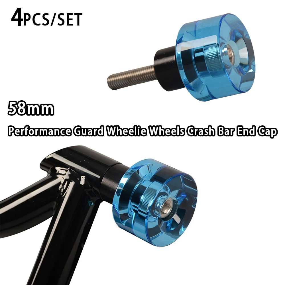 Kleuren 58 mm Performance Guard Wheelie Wheels Crash Bar End Cap voor Crash Bar Guard Engine Protect Bars