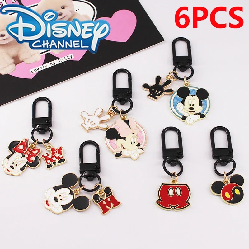 Cute Disney Anime Mickey Minnie Keychain Creative Couple Cartoon Backpack Pendant Decorative Accessories Kids Toy Gift Wholesale