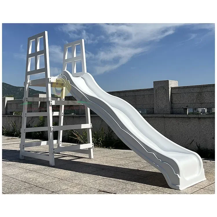 Funny park games plastic slide playground outdoor plastic slide soft play for kids indoor ball pol white slide soft play