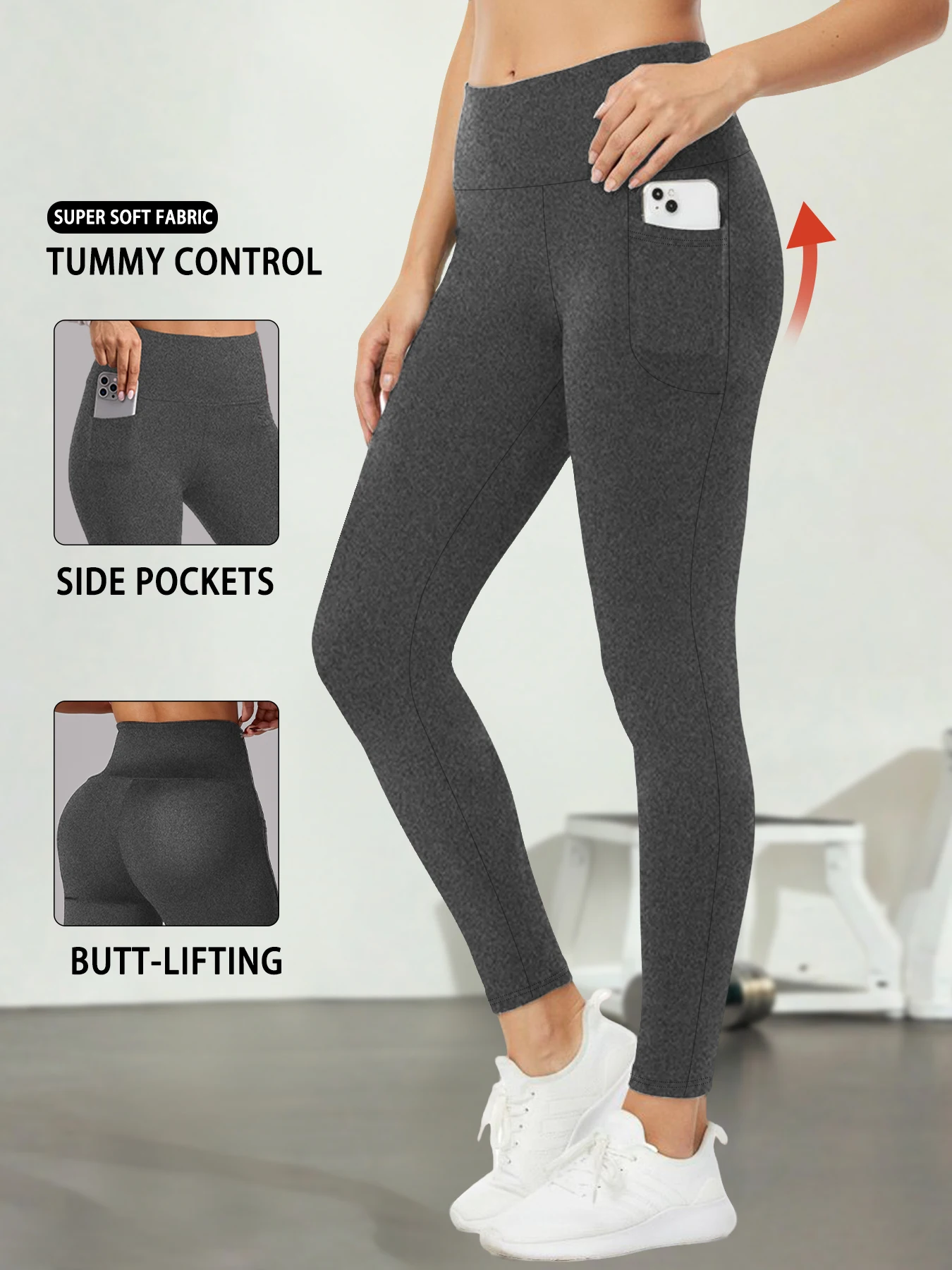 

High Waisted Leggings with Pockets Women Super Soft Tummy Control Yoga Workout Running Casual Home Wear