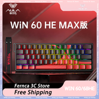 AULA WiN 60/68HE Magnetic Switch Mechanical Keyboard Wired Gamer Keyboard 8KHz Polling Rate RT0.02 SOCD Valorant Keyboard Custom