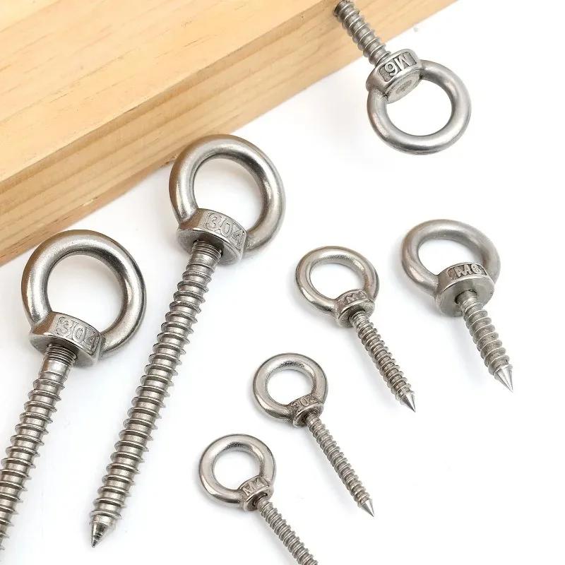 Stainless steel lifting ring extended screw nut M3 self drilling sheep eye circle self tapping screw M6 galvanized O-type