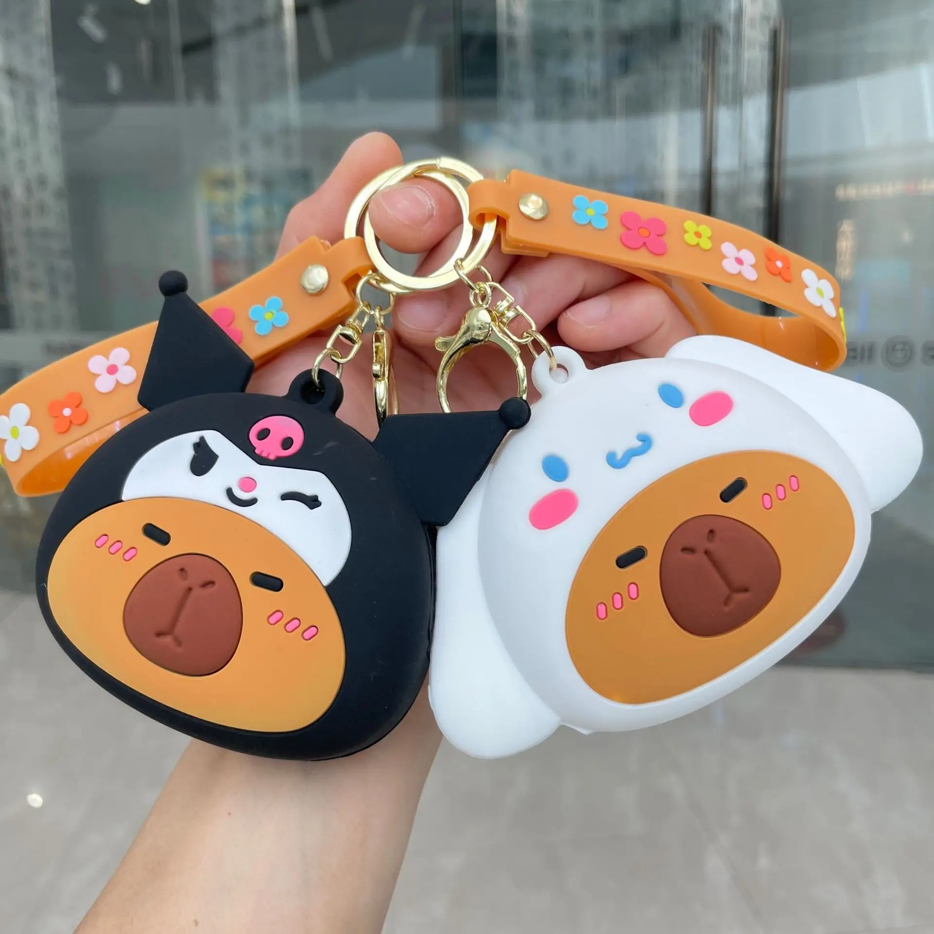 Kawaii Anime My Melody Cinnamoroll Sanrio Lovely Coin Purse Cute Cartoon Hello Kitty Kuromi Sweet Keychain Pendant Girls Gifts