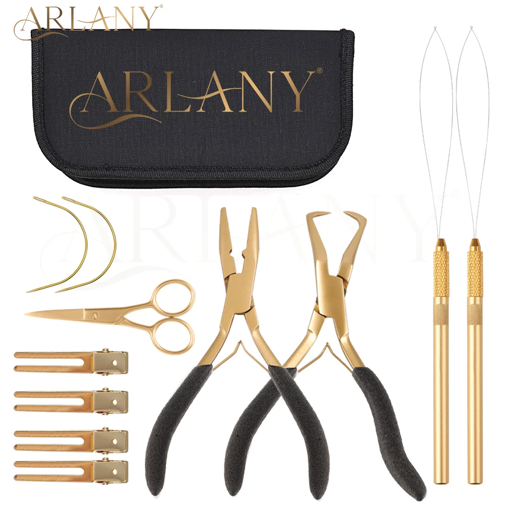 

ARLANY Microlinks Hair Extension Pliers Kit Hair Extension Closer Removal Pliers, Micro Beads Pulling Hook & Microbead Loop Tool