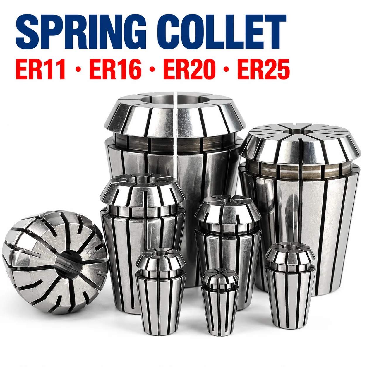 ER11 ER16 ER20 ER25 ER32 ER40 Precision ER Collet Chuck CNC Milling Lathe Engraving Spindle Tool Holder for Drill End Mill