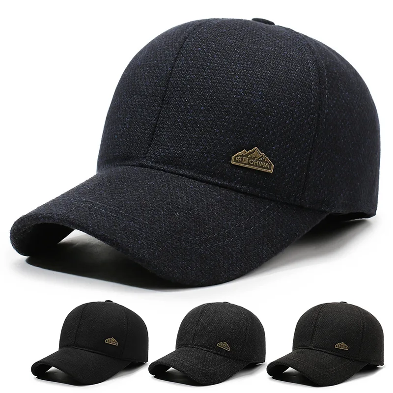 China Label Ear Protection Fleece Baseball Cap Solid Color High-end Warm Lei Feng Hat Old Money Style Small Group Bomber Hat