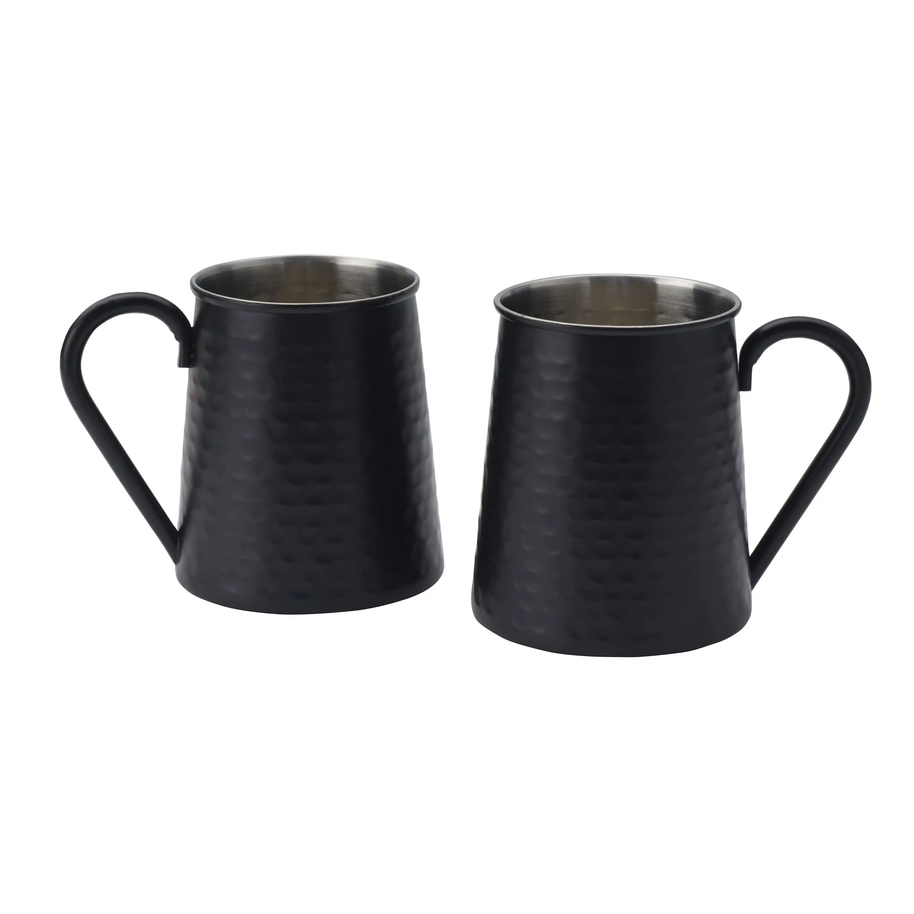 

D AND J SET OF 2 BLACK BAR MUGS 24OZ