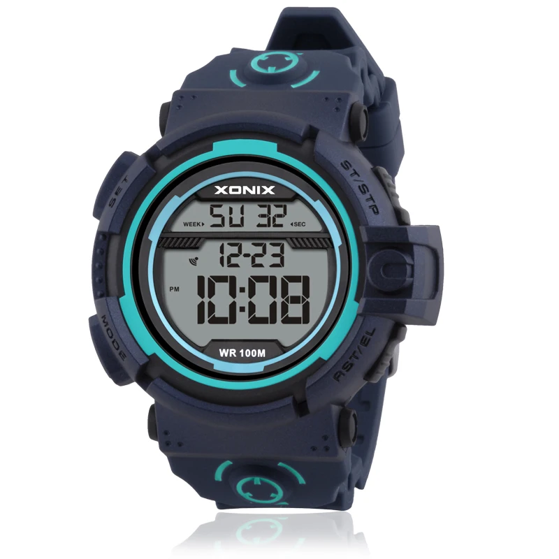 XONIX Men New Sports Watches Waterproof 100m Outdoor Fun Multifunction Digital Swimming Diving Wristwatch Male Montre Homme