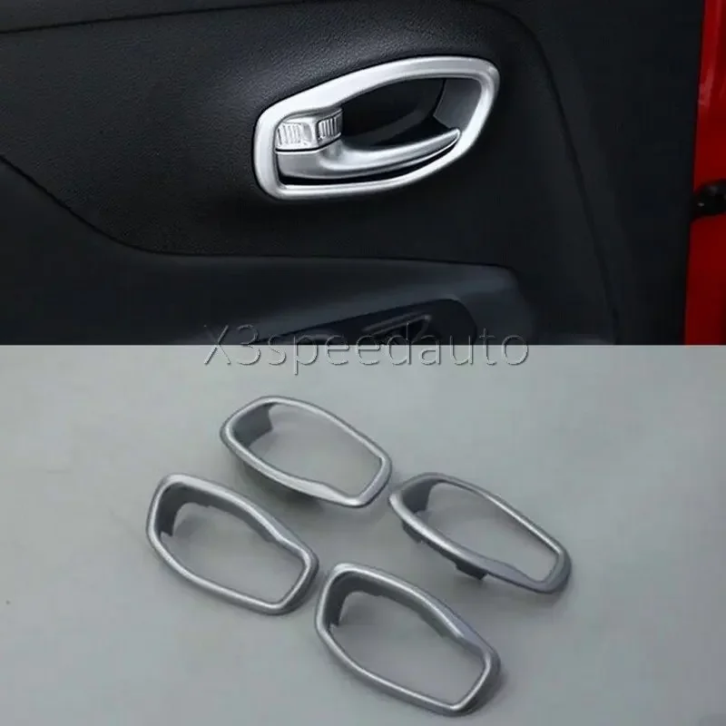 For Jeep Renegade Interior Door Handle Bowl Cover Trim 4pcs For2015-2018 Matt Car-styling