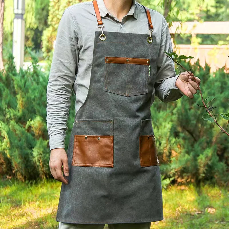 

Fashion Canvas kitchen Aprons For Woman Men Chef Work Apron For Grill Restaurant Bar Shop Cafes Beauty Nails Studios Uniform