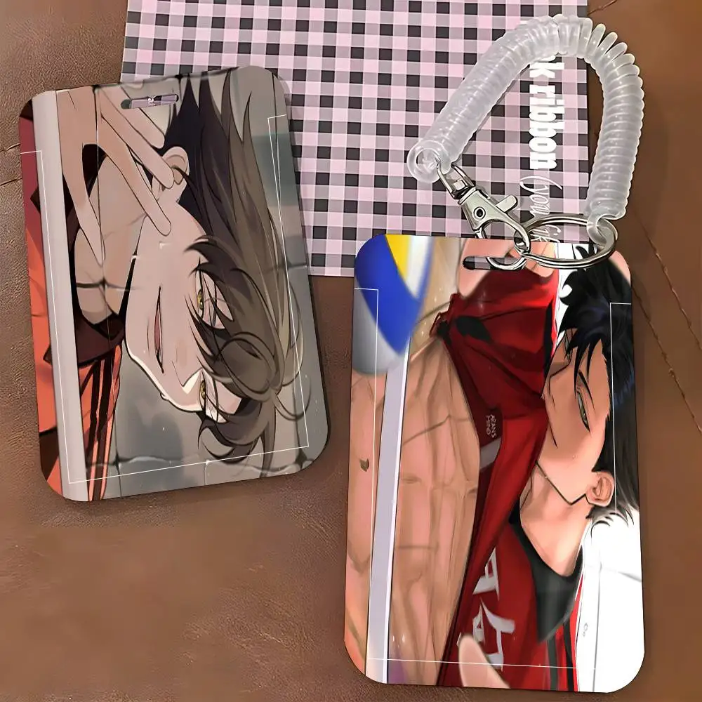 1pc Cool Tetsuro Kuroo ID Card Sleeve School Card Access ID Card Bus Meal Card Protective Sleeve Easy Push