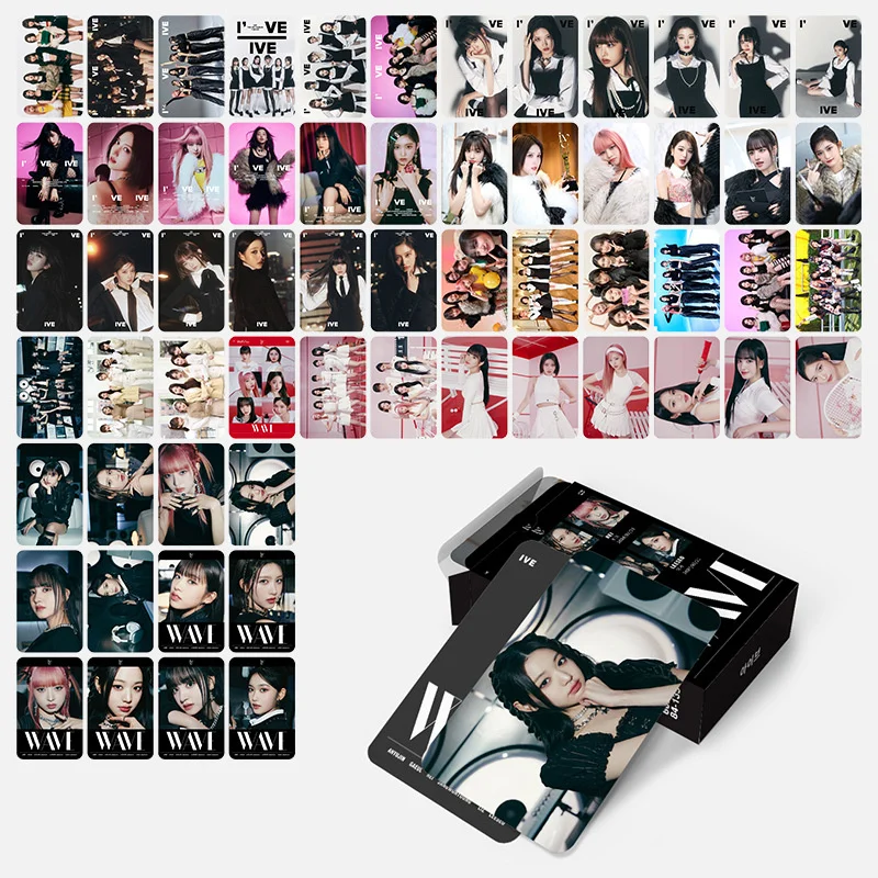 60pcs/set Kpop IVE Postcards IVE Album Lomo Cards An Yu Jin Jang Won Young GAEUL Photos Cards Set Collection Fans Gift