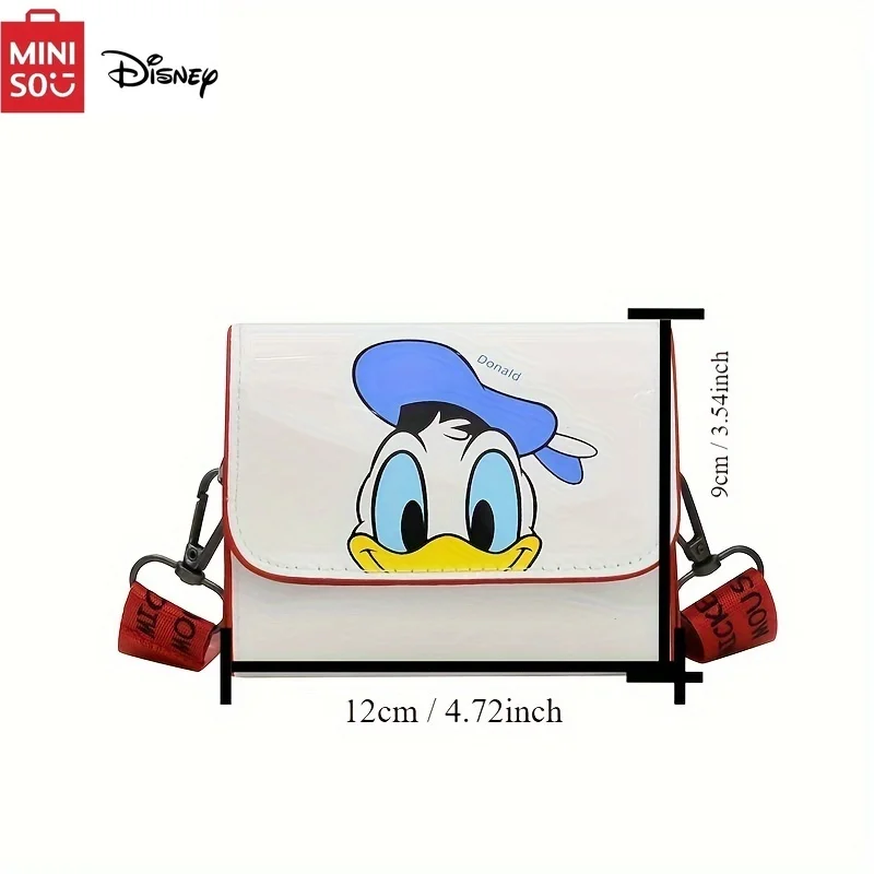 1pcs New MINISO Disney Mickey Minnie Messenger Bag Stylish Cartoon Printed Crossbody Coin Purse for Casual Outings Holiday Gifts