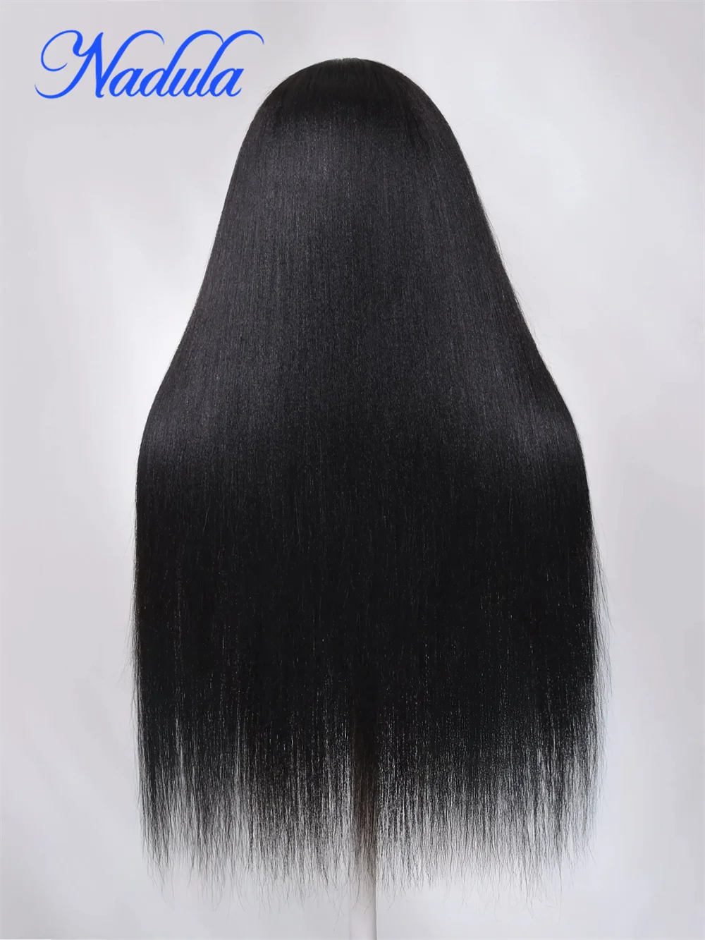 Nadula cabelo 7x5 bye nós yaki peruca reta sem cola com cordão elástico 100% cabelo humano colocar e ir peruca de renda sem cola