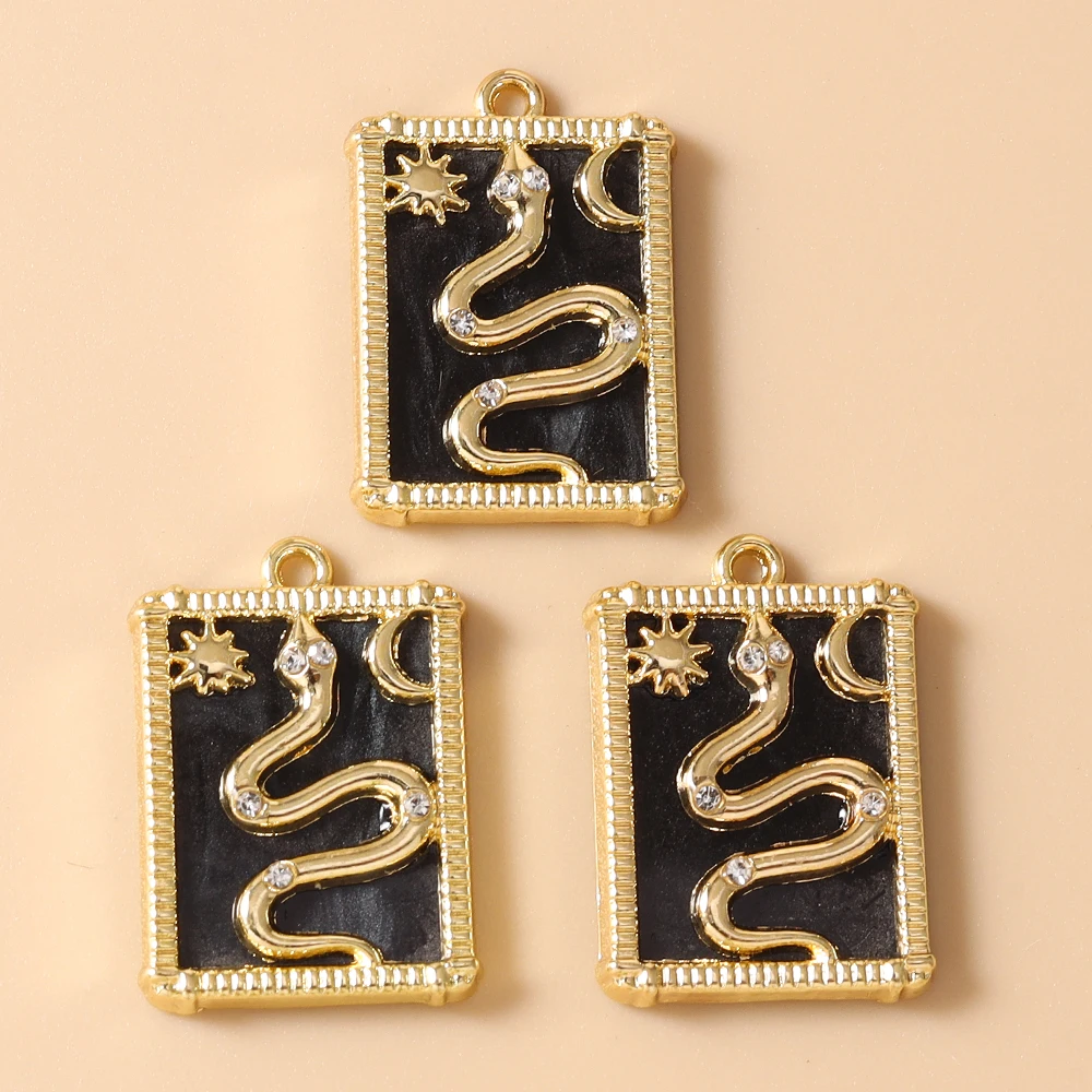 Leslie 5 Stück 15*21mm Goldfarbene Tarot-Mond-Stern-Hamsa-Hand-Anhänger für DIY Fatima-Hand-Auge-Halsketten-Schmuckherstellung Zubehör – Detail 19