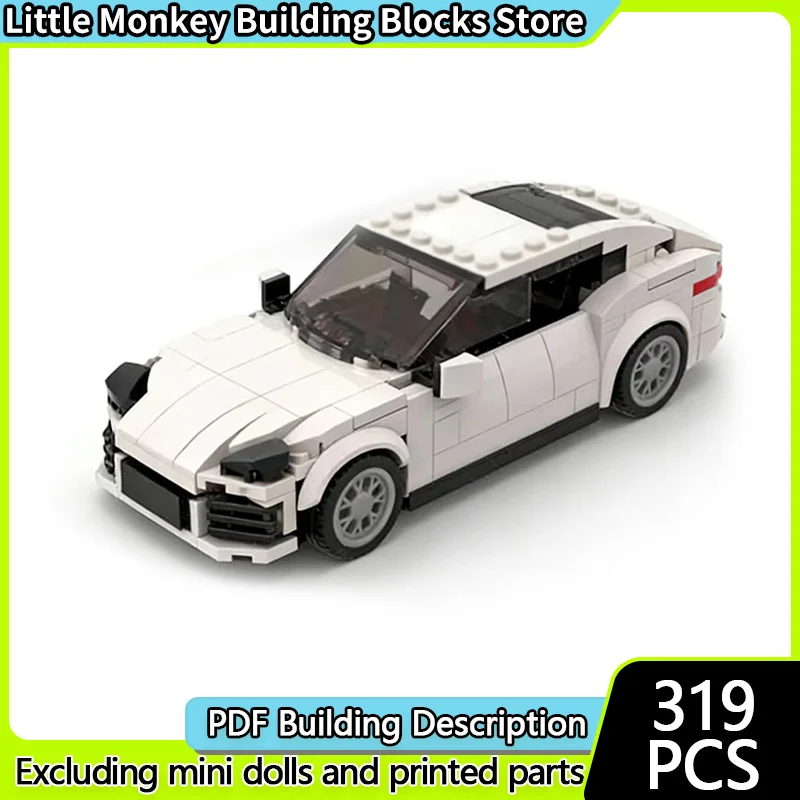 

Speed Racing Car Model MOC Building Bricks White Luxury Coupe Modular Technology Children Holiday Gifts Assemble Toys Suit