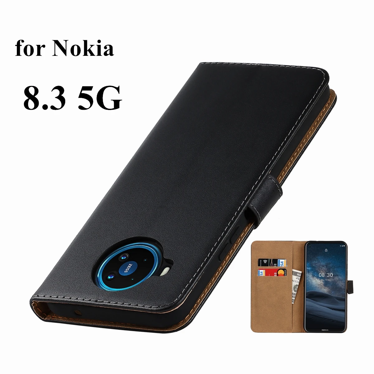 

Leather fitted Case for Nokia 8 V 5G UW / 8.3 5G Retro Protective Holster Flip Cover Fitted Case for Nokia 8.3 5G GG