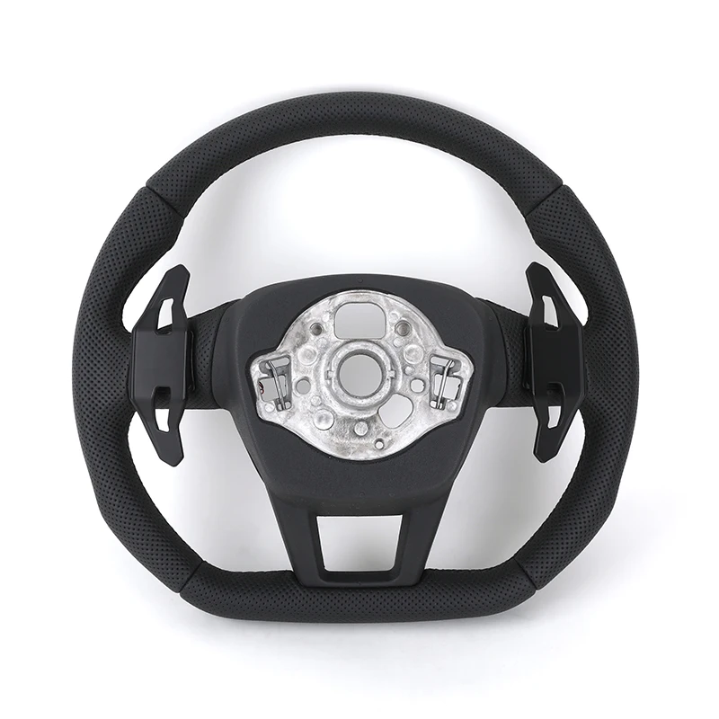 Customized Volant Lenkrad Flat Bottom Full Perforated Leather Steering Wheel for Audi A3 A4 A5 A6 A7 C8 S6 S7 RS RS6 RS7 RS8 TT