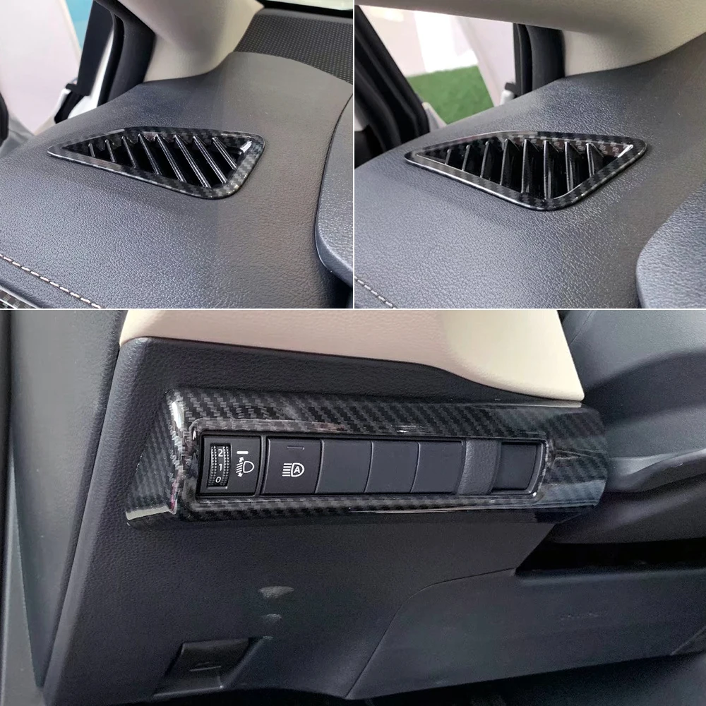 

Accessories For 2019-2025 Toyota Corolla Sedan Dashboard Control Switch AC Vent Bezel Trim Molding Carbon Fiber Interior Sticker
