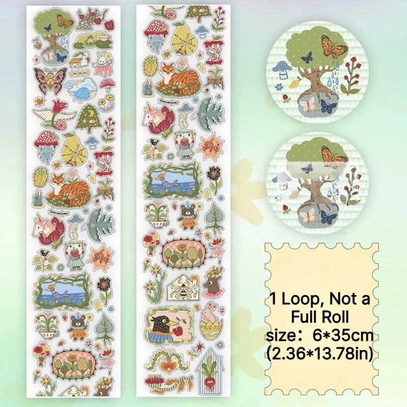 Cute Japanese Fantasy Forest Die Cut Dispensing Sticker DIY Deco Card Journal Scrapbooking Photo Card Phone Case Collage Supply view 2