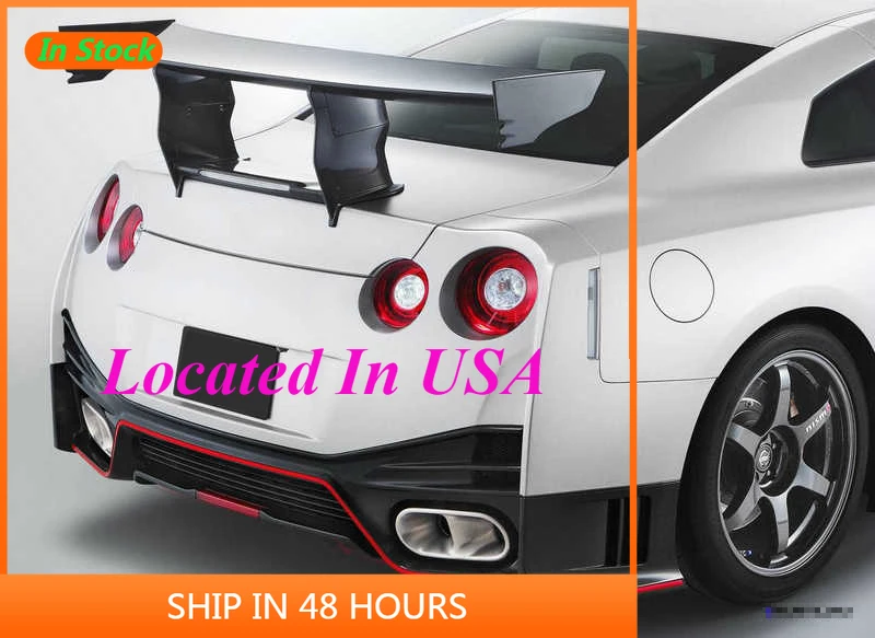 

For Nissan GTR R35 N-ATK Style Carbon Fiber Rear Trunk GT Spoiler Wing Lip (Included Lights) Bodykits Addon Spoilers