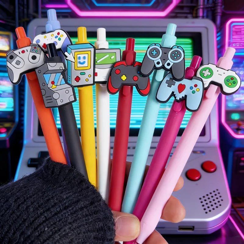 

10/20pcs Creative Simple Game Console Series Styling Theme Ballpoint Pen Campus Design Game Time Pushable Ballpoint Pen