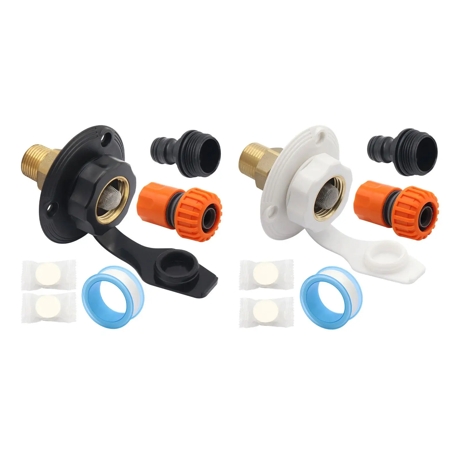 Universal RV Water Fill Inlet Flange Quick Connector Fresh Water Supply Parts for Campers Trailers Boats