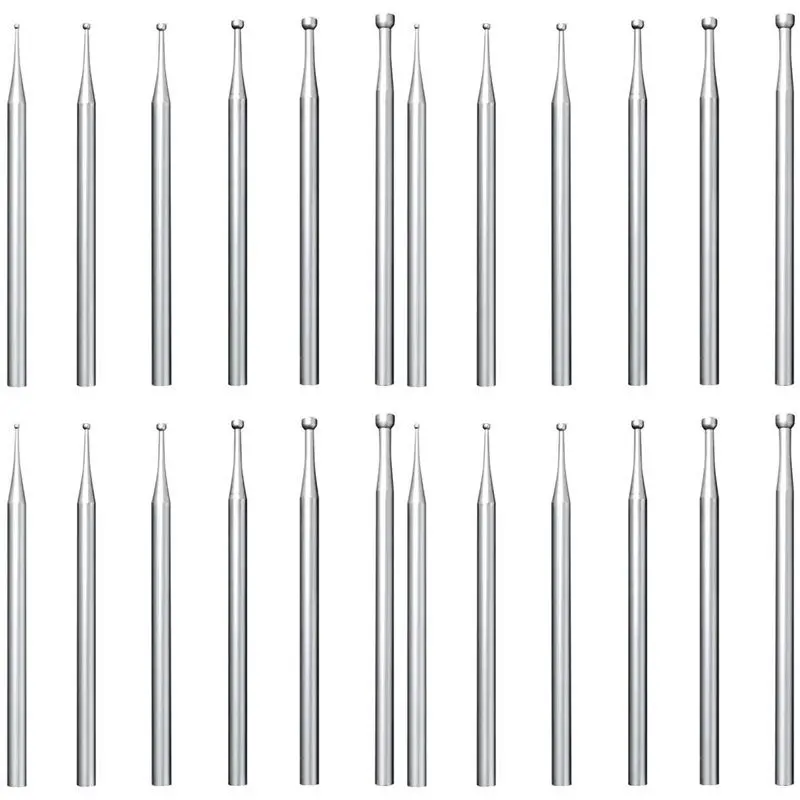 

AA76-24 Pcs Round Cup Burr - 3/32Inch Shank Jewelry Making Burs Wire Rounder Bits