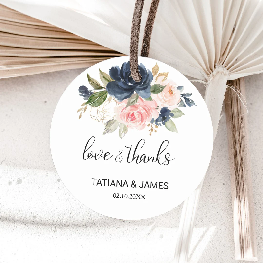 Custom Wedding Stickers-Personalized Floral Decals for Gift Box Decor,Party Supplies,DIY Craft Sealing Labels & Event Essentials