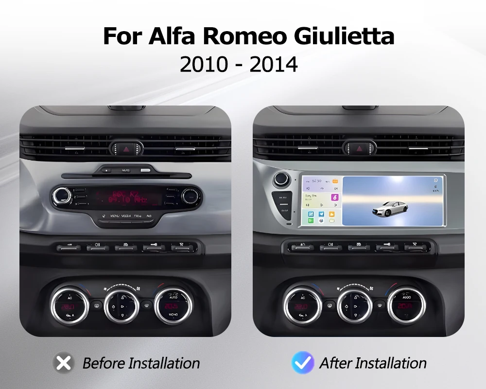 For Alfa Romeo Giulietta 2010 - 2014 Wireless CarPlay Android Auto Lntelligent Car Radio Multimedia Player GPS Navi DSP WiFi BT
