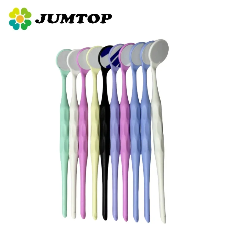 

JUMTOP 10Pcs/Box Dental Double Sided Mouth Mirrors with Handle Autoclavable Surface Exam Reflectors Oral Mirror Dentistry Tool