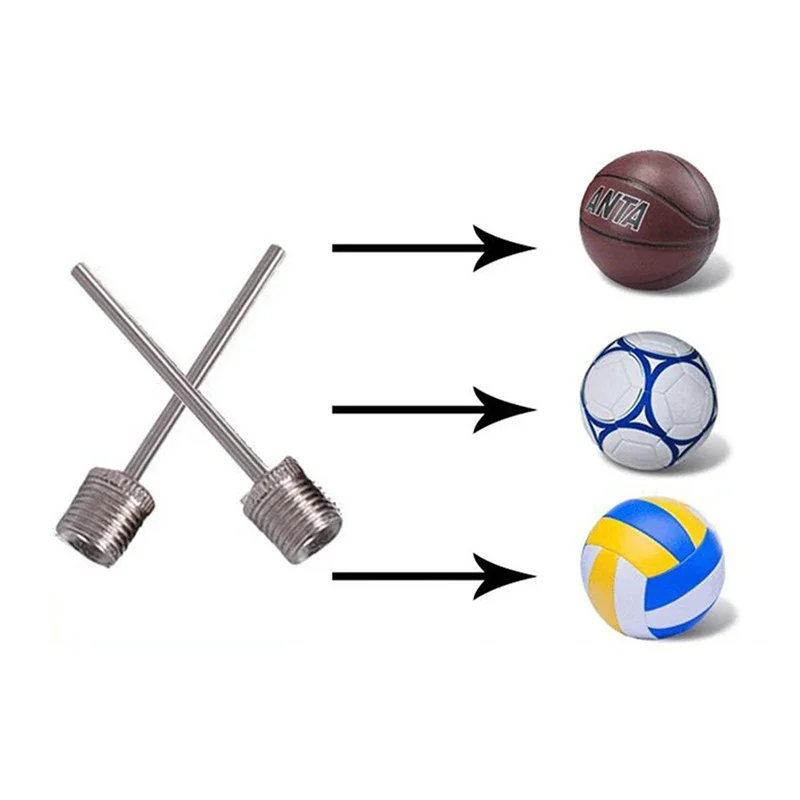 100 PCS Sports Ball Inflating Pump Needle For Football Basketball Soccer Inflatable Air Valve Adaptor Stainless Steel Pin