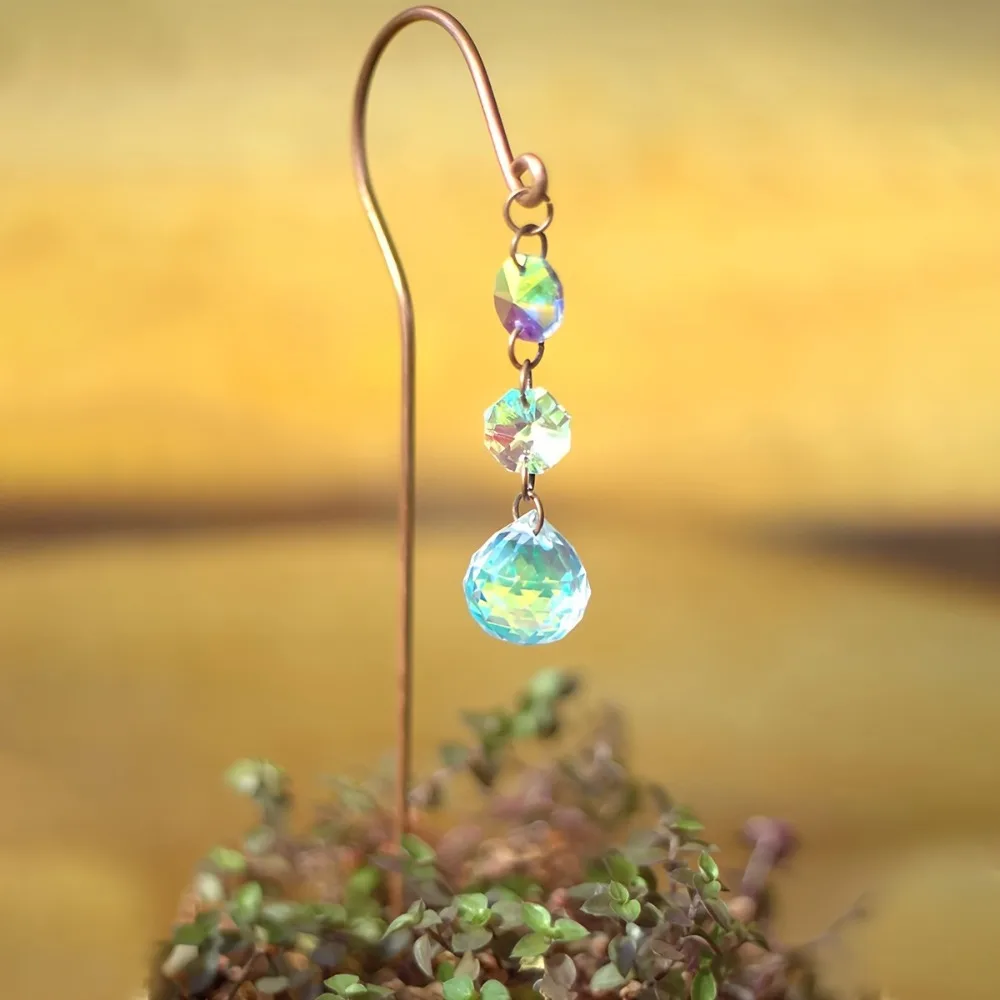 Handmade Crystal Suncatcher Pot Accessory Decorative Plant Pot Pendant Window Decor Plant Decoration