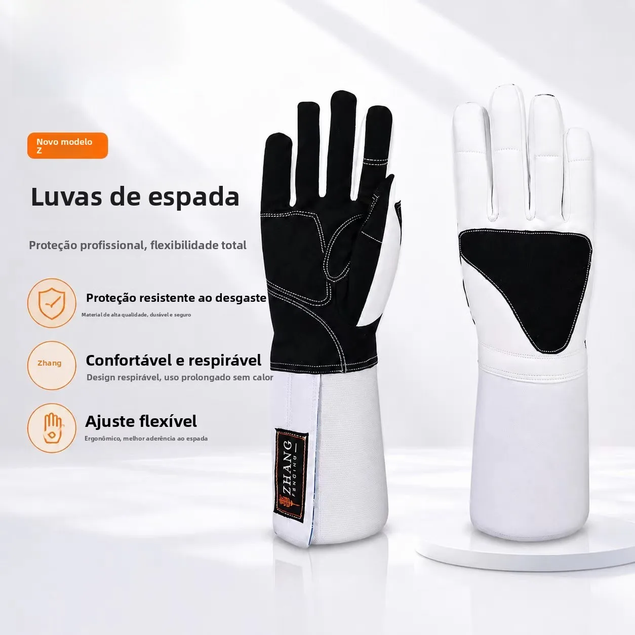 z-brand-new-flower-saber-gloves-black-white-matching-adult-and-children's-fencing-competition-available-good-hand-feel