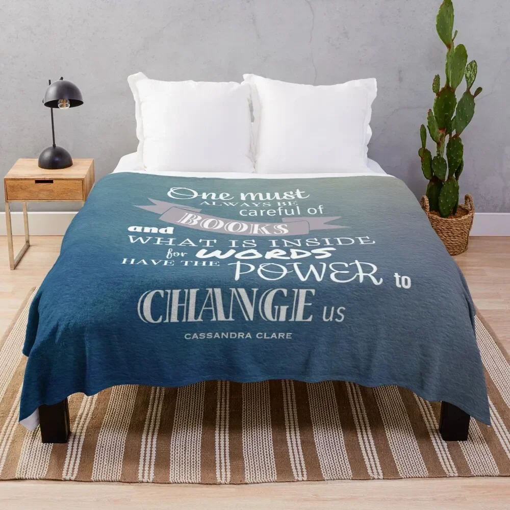 

One must be careful of books - Cassandra Clare Infernal devices Throw Blanket Vintage Weighted Summer Beddings Flannel Blankets