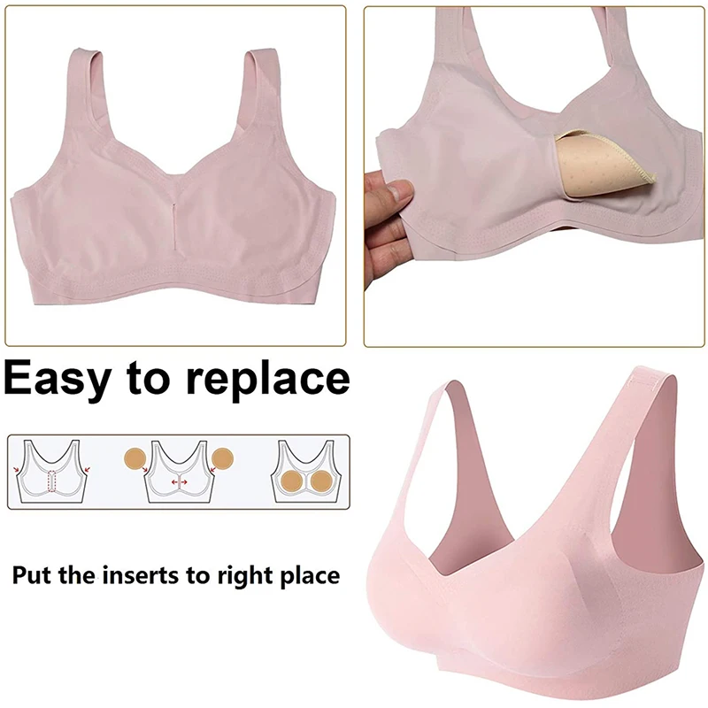 3 Pairs Removable Bra Triangle Insert Pads Women\'s Comfy Sports Cups Bra Sewn Insert for Bikini Top Swimsuit (for Cup A/B/C/D)